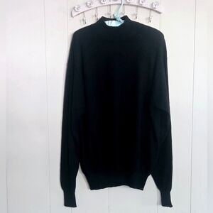 Peter Millar Wool/Silk Black Long Sleeve Sweater Size Large Ladies